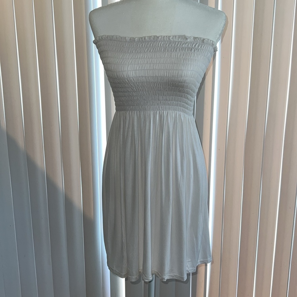 White strapless dress or cover up. Size small